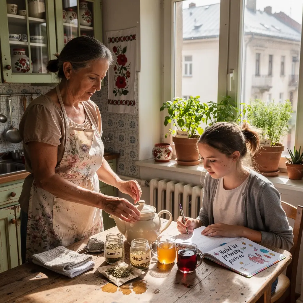 Friss zöld tea levél, amely a vérnyomás csökkentésére szolgáló gyógynövények közé tartozik.